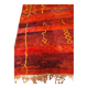 Tapis berbère marocain laine rouge 220 x 145 cm