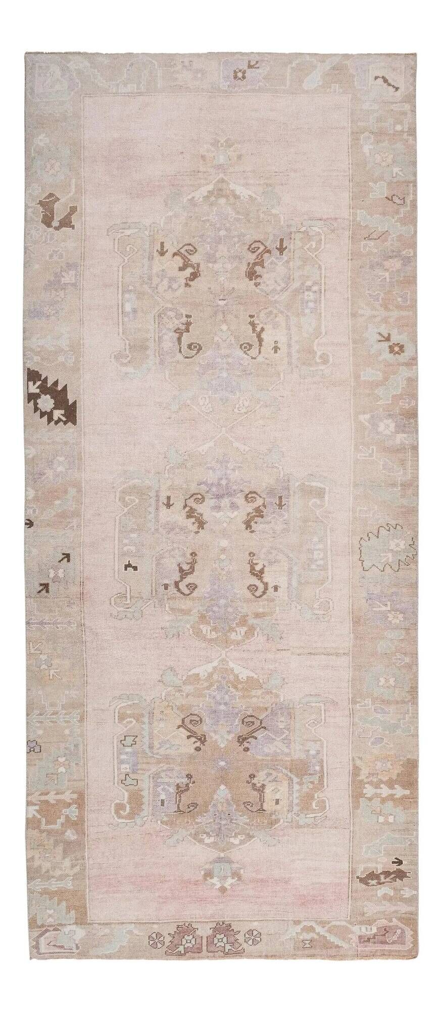 Vintage Turkish hallway rug 156x372 cm