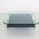 B&B Italia 'Diesis' Two-Tier Glass and Leather Coffee Table by Antonio Citterio