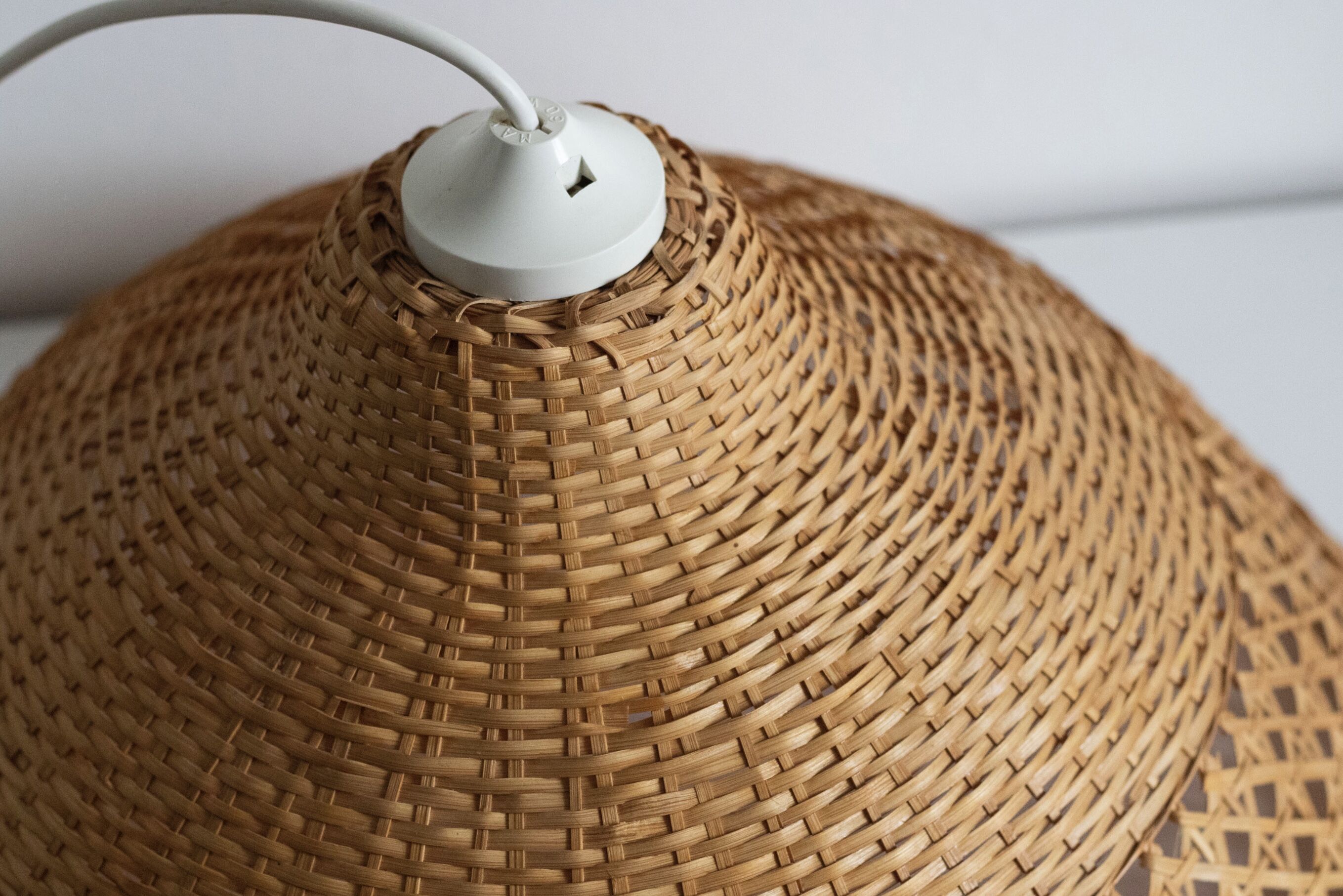 Vintage rattan wicker pendant lamp