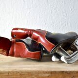 Pair of vintage Polar Match ice skates with carrying bag - 1970s