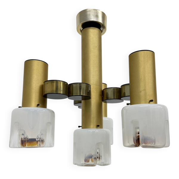 Chandelier italien de design du milieu du siècle par Gaetano Sciolari, années 1970.
