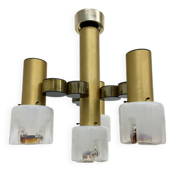 Chandelier italien de design du milieu du siècle par Gaetano Sciolari, années 1970.