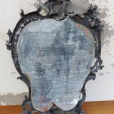 Beveled mirror in bronze louis XV 19th