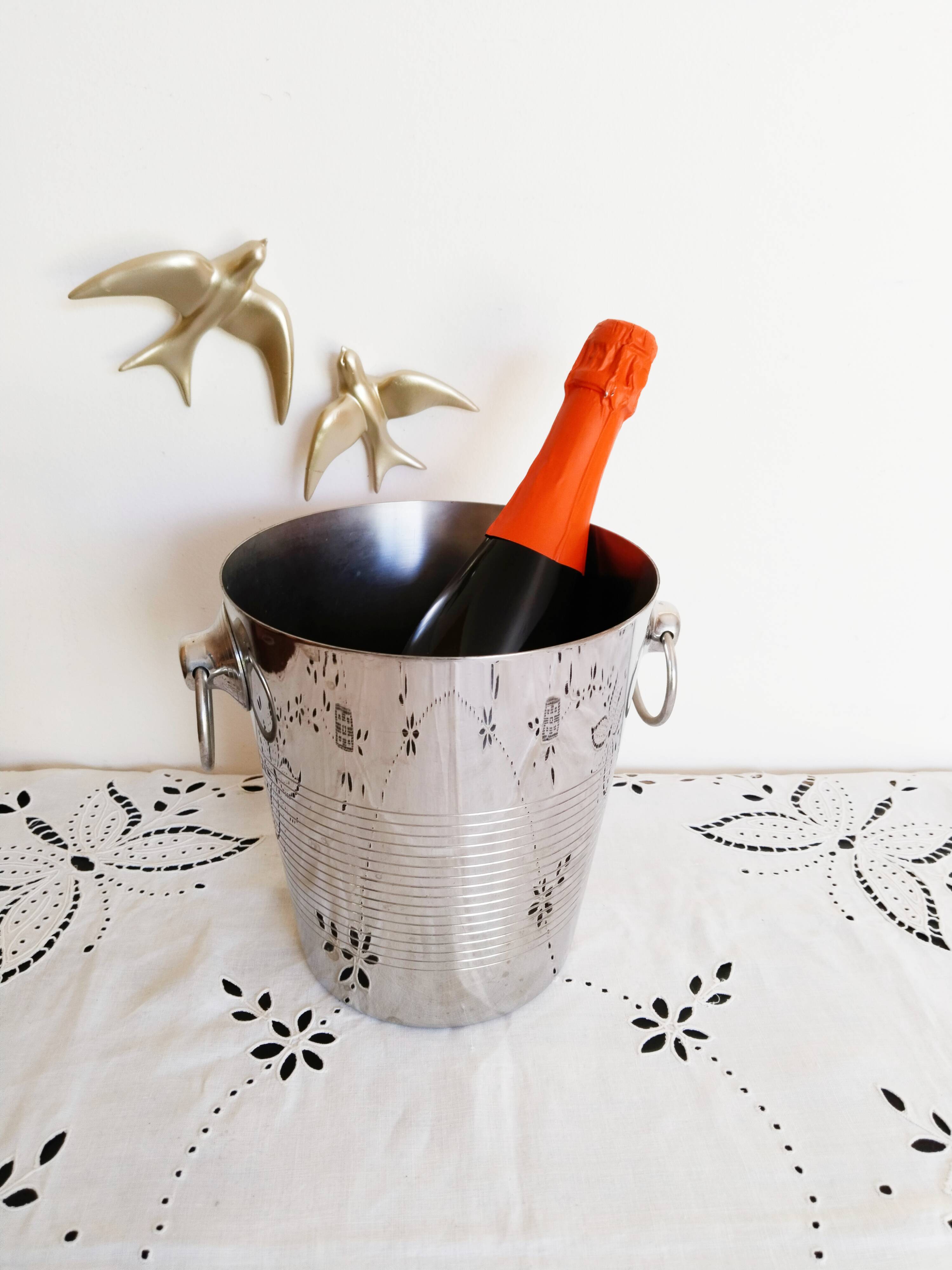 Stainless steel Champagne bucket Létang Rémy, ice bucket, cooler