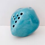 Teal Lacquered Ceramic Tulip Vase / Pen Holder by Giacomo Onestini for Ernestine Salerno