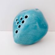Teal Lacquered Ceramic Tulip Vase / Pen Holder by Giacomo Onestini for Ernestine Salerno