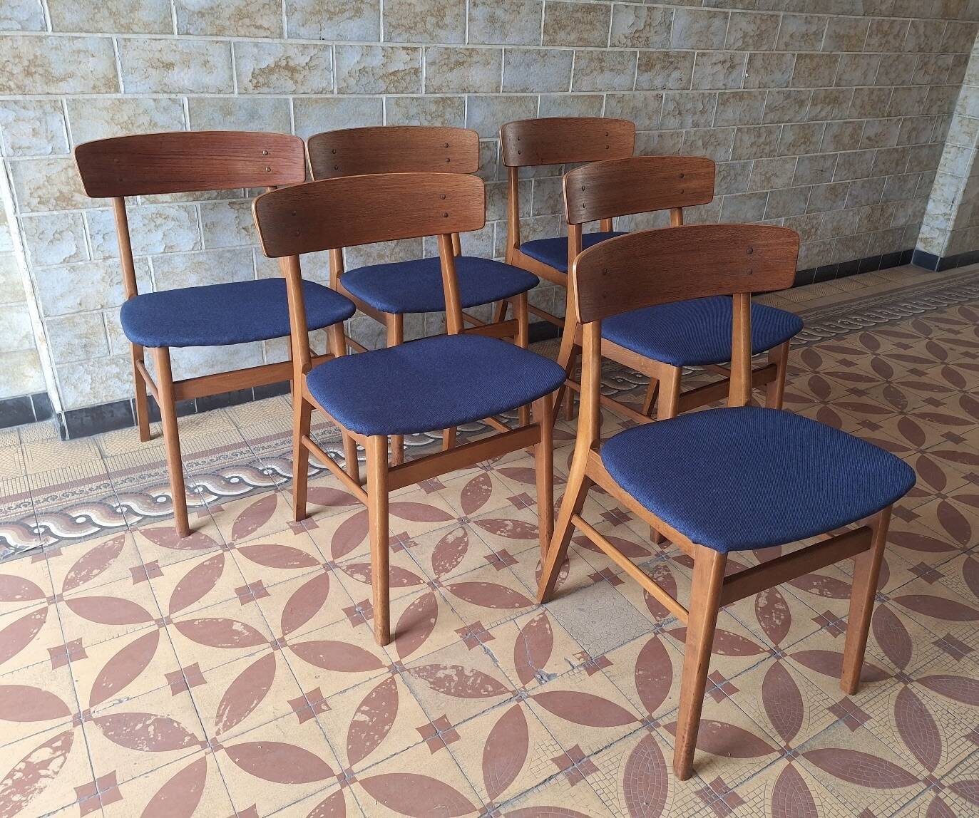Mid century set of 6 teak dining chairs by Farstrup, Denmark 1960s