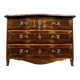 Commode galbée époque Louis XV en marqueterie de bois précieux vers 1750