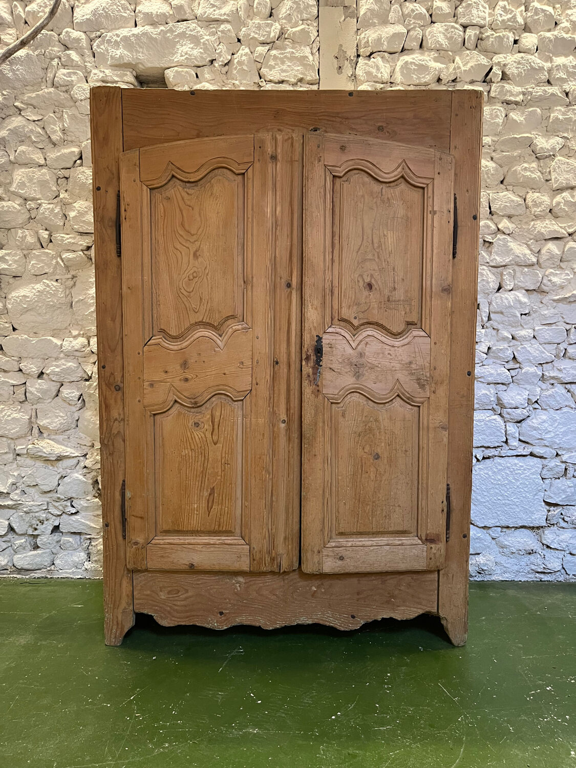 Eighteenth-century regional pine wardrobe.