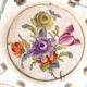 Antique porcelain box Europe 1800s with gold flower decoration