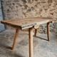 Antique work table / primitive dining table in oak, Hungary, circa 1900–1930.