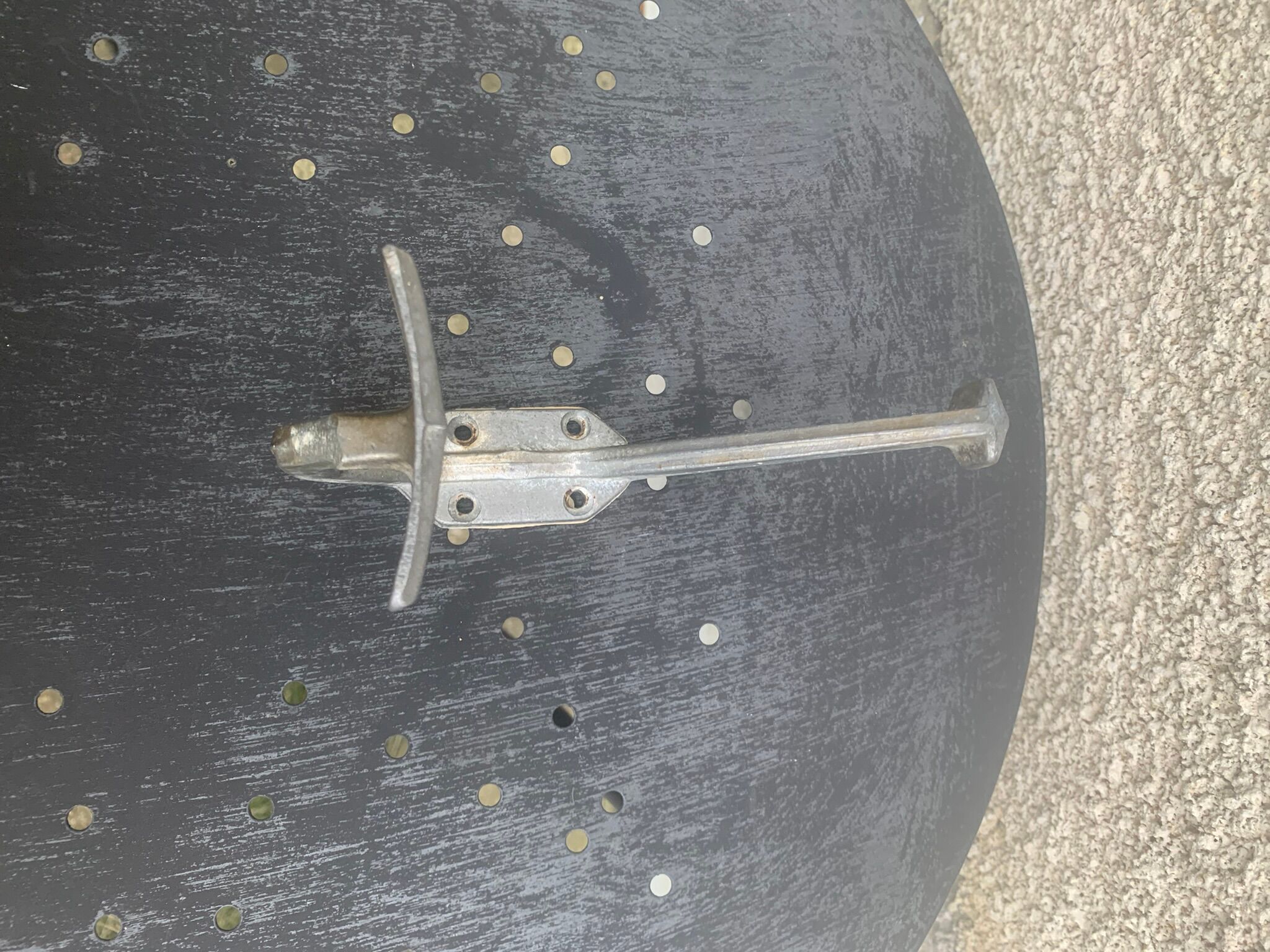Wall coat rack in old art deco metal