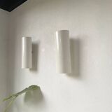 Pair of Parscot wall lights in white lacquered metal from the 80s