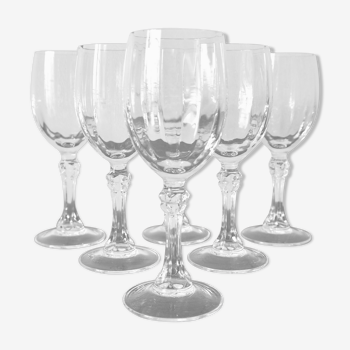 Set of 6 stemmed glasses