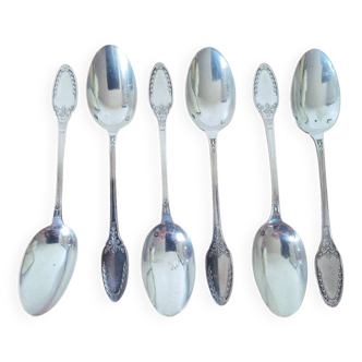 Coffret de 6 Petites Cuillères en Argent Poinçon Minerve Orfèvre V. Boivin