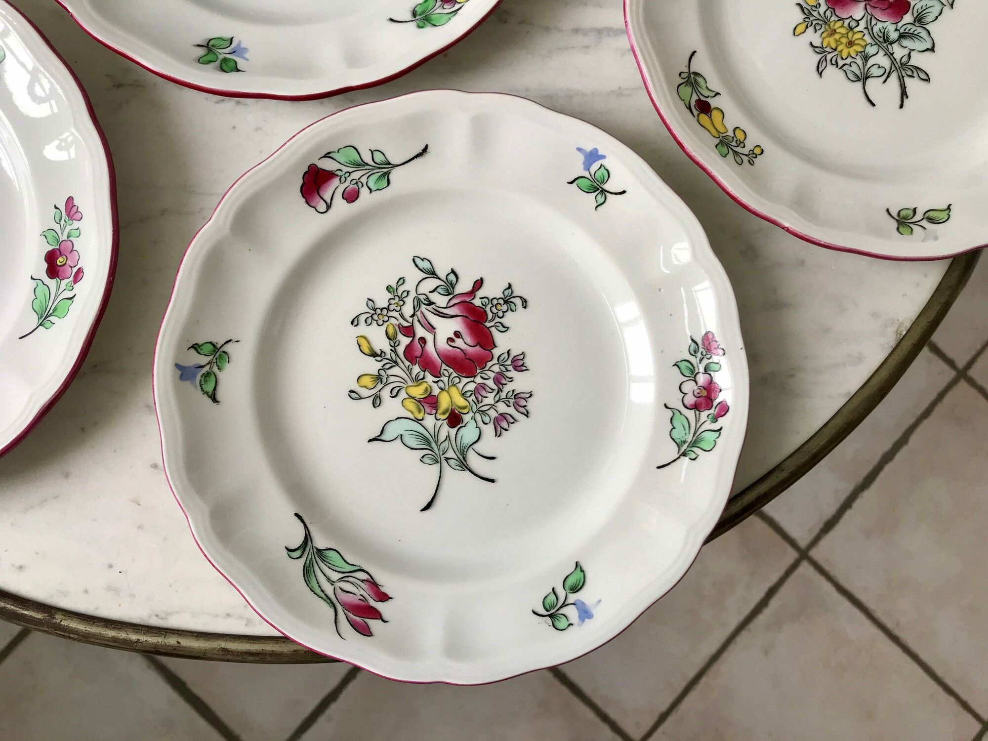 Set of 7 dessert plates Lunéville years 40 50