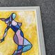 Tableau Vintage Modernist Cubist 84x65 cm – Signed Thallon