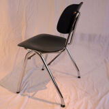 Set of 4 stackable chairs chrome steel tube