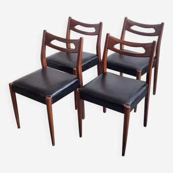 Suite de 4 chaises scandinaves 1960