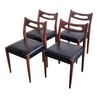 Suite of 4 Scandinavian chairs 1960