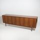 Wooden sideboard with brass knobs, 1960s