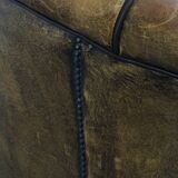 Fauteuil club en cuir de mouton