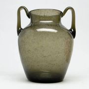 Postmodern vase, olive antico glass, designed by Z. Horbowy, Poland, 1970s