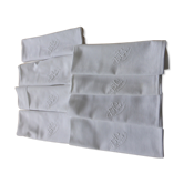 8 large napkins, white damasks, monogrammed, antique embroidery