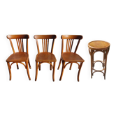 3 chaises + 1 tabouret