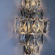 Kinkeldey XL 5-tier cut crystal wall sconce, Germany, 1970s