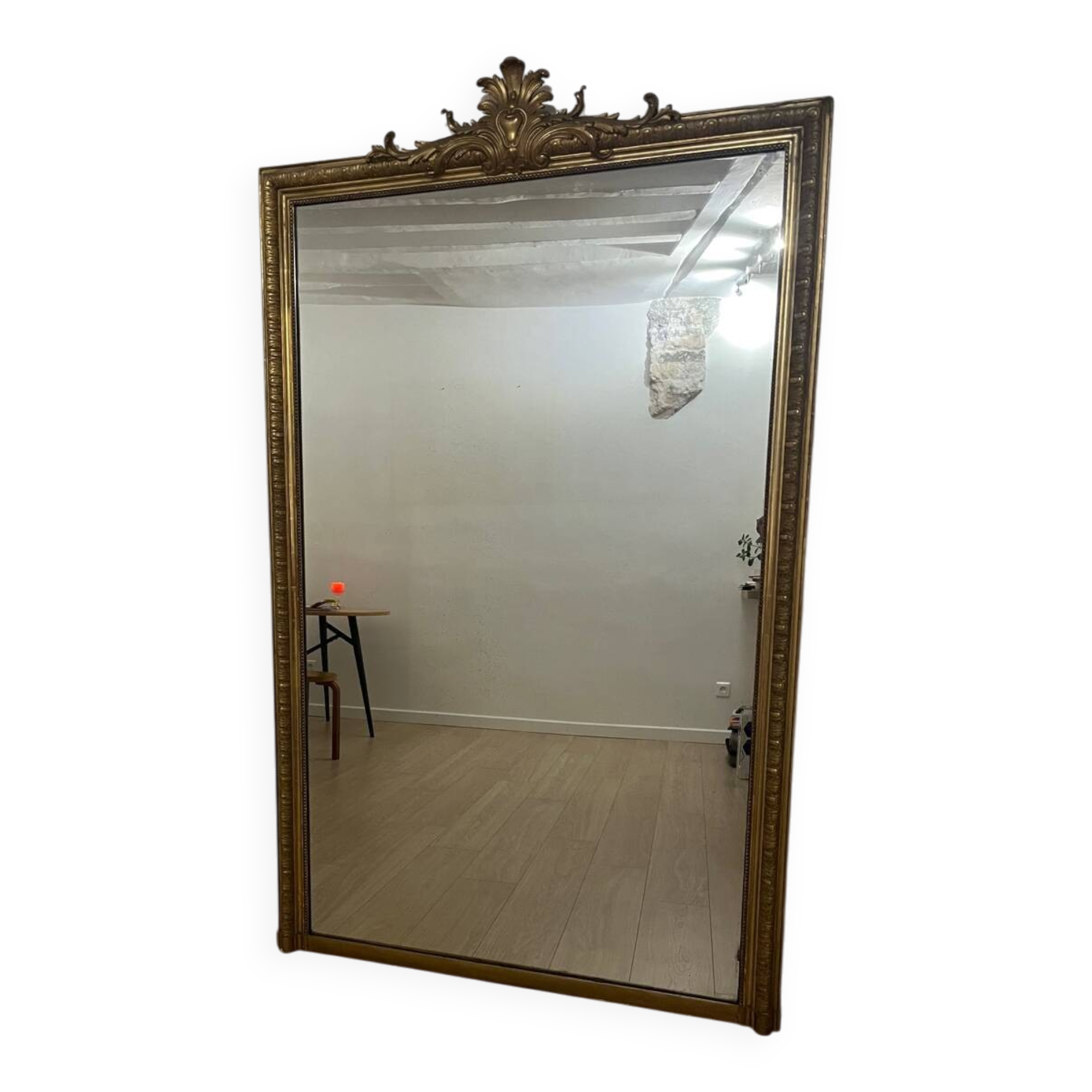 Large Louis Philippe mirror from the late 19th century, 195x117.