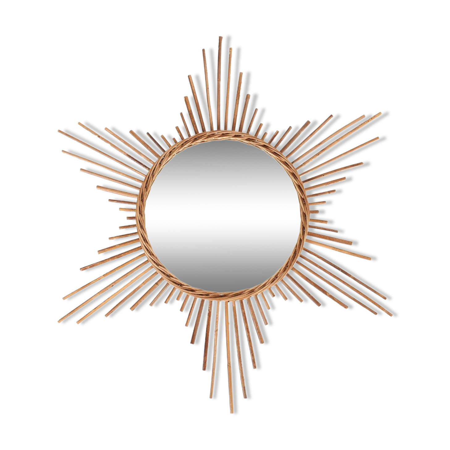 Old mirror, rattan, sun, star shape