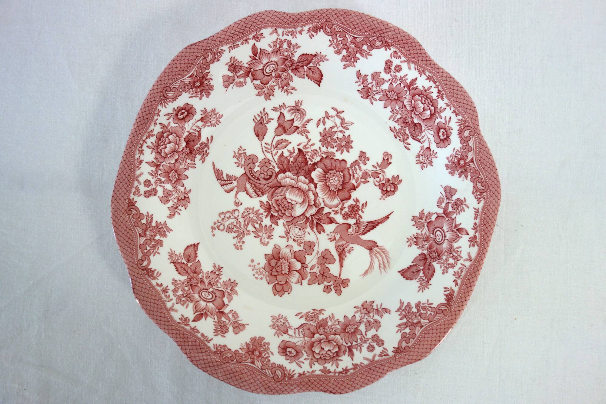 Wedgwood English dessert service iron earth pink floral
