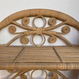 Vintage rattan floor peacock