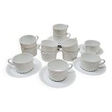 Set of 12 Limoges Haviland Torse white cups