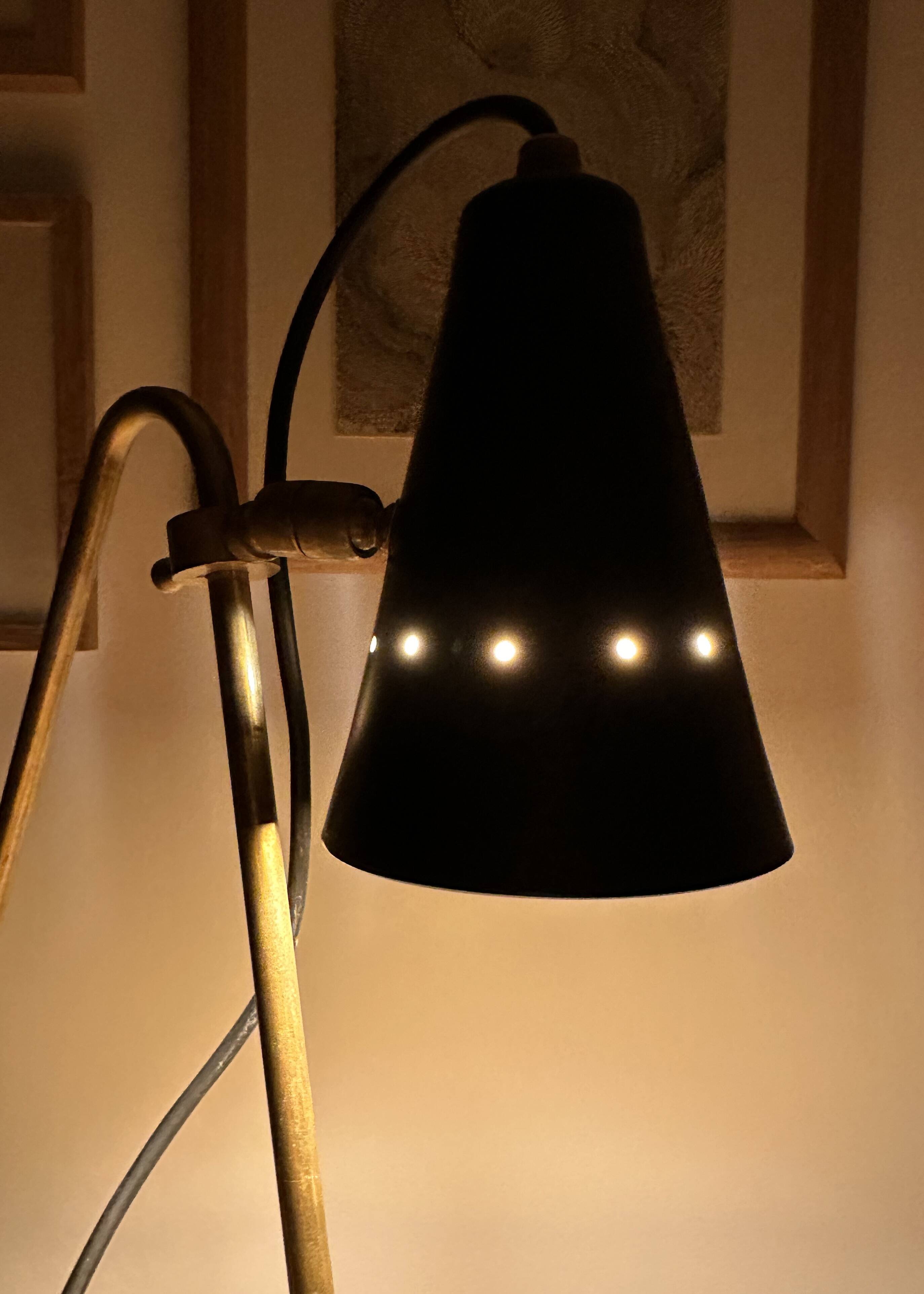 Large and beautiful adjustable bipod lamp, 1950s design