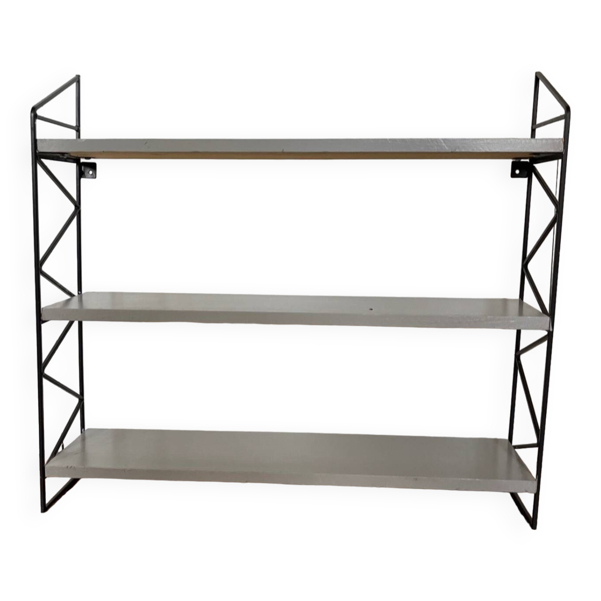 Vintage wood and metal shelf