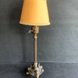 Napoleon III lion paw lamp, bronze tripod lamp