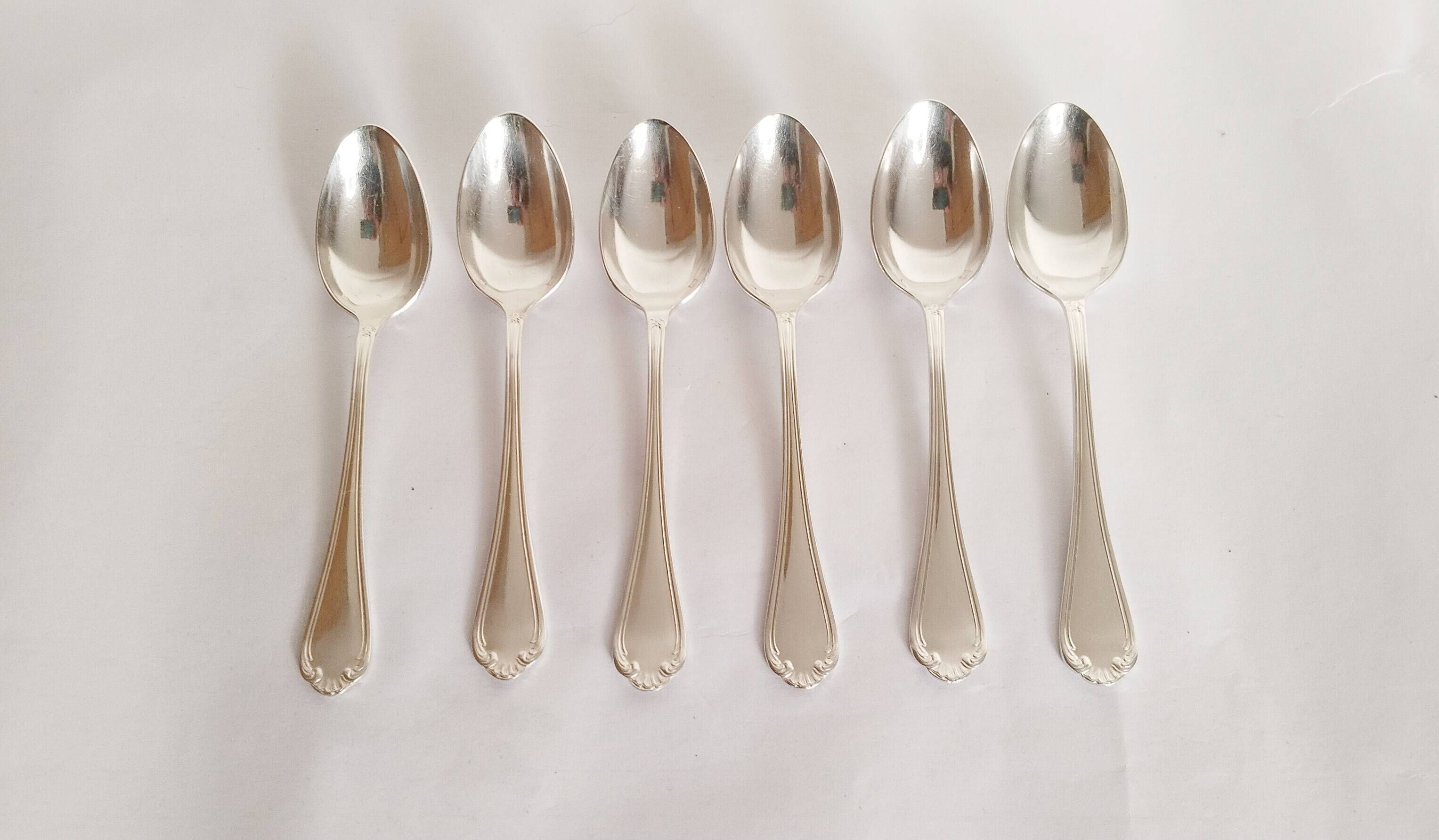 Dessert spoons, silver teaspoons, Félix Frères 18G