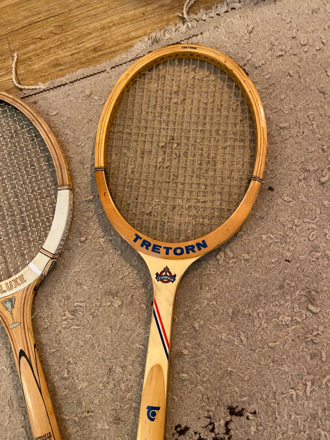 Set of 3 old tennis rackets
