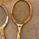 Set of 3 old tennis rackets