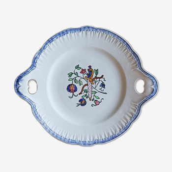 Cake dish by Longwy Vieux Rouen in the early 19th century