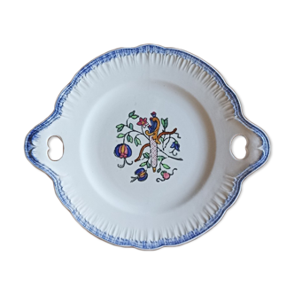 Cake dish by Longwy Vieux Rouen in the early 19th century