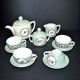 Toy Dinette Tea set in iridescent porcelain - silkscreened doll decoration 1920