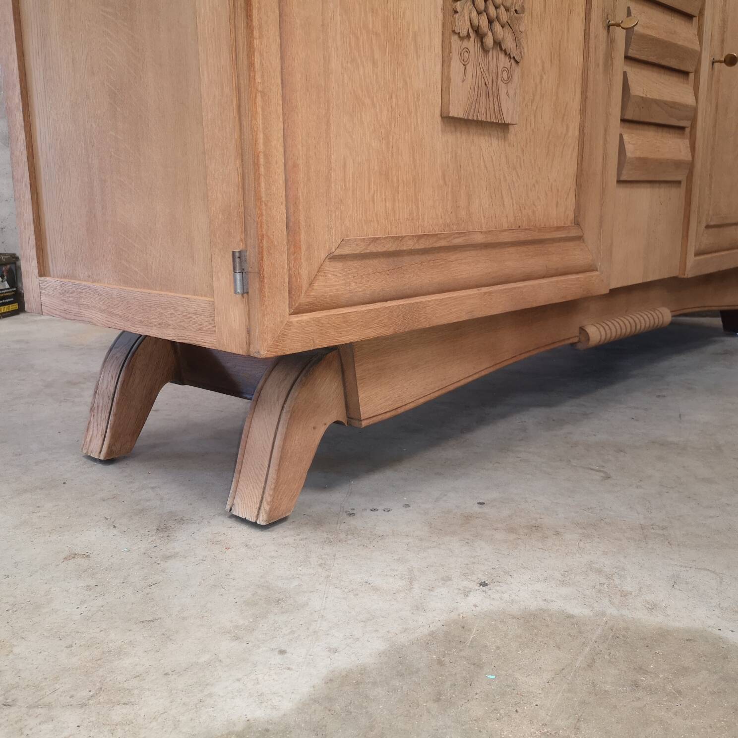 Buffet dresser sideboard bleached oak 1940 art deco