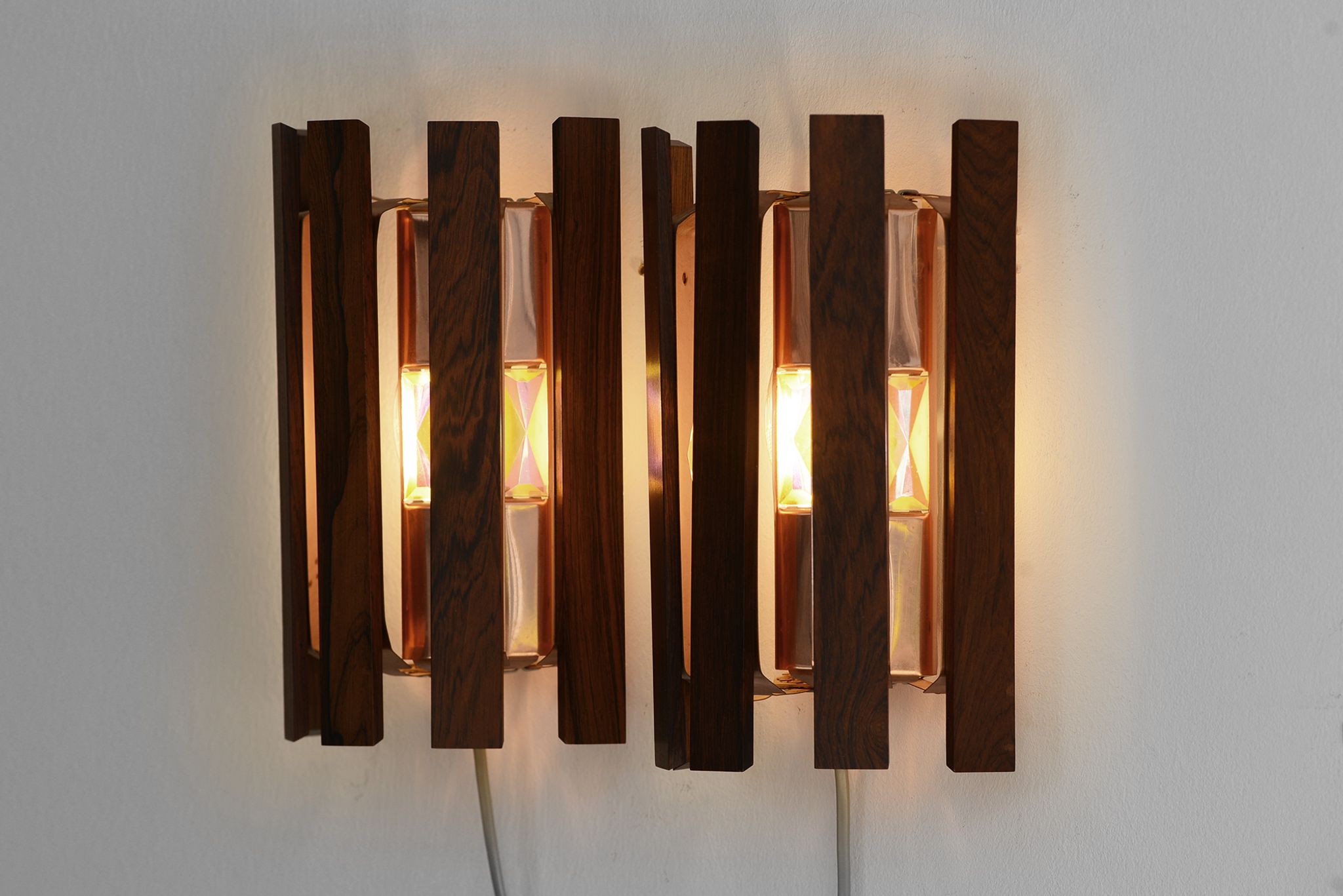 Pair of wall lights/sconces by Werner Schou for Coronell Elektro. Denmark 1960s