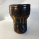 Vase torse marron métallisé en céramique
