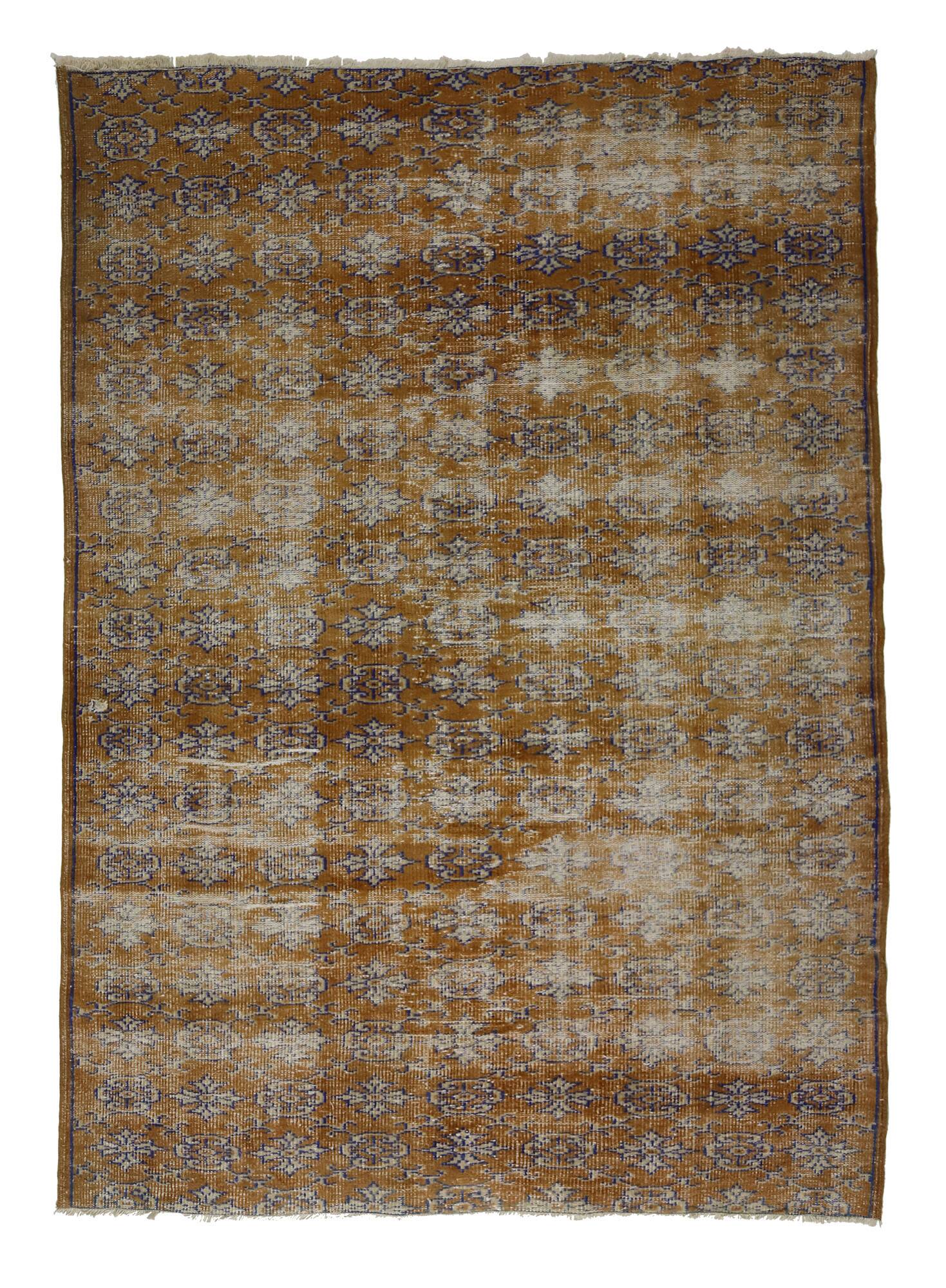 Tapis Oushak Authentique – Tons Moutarde & Ivoire, 175 x 250 cm