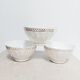 Lot de 3 bols à facettes en porcelaine blanche